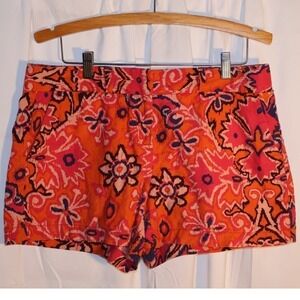Loft Linen Shorts, Size 8 Orange